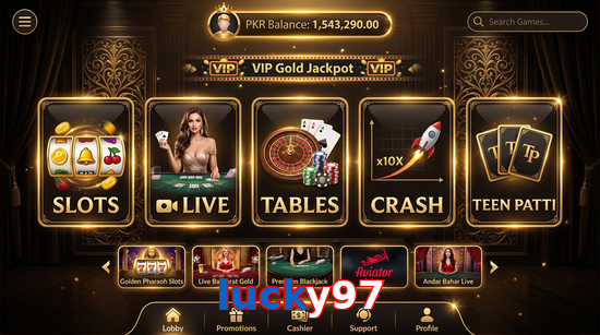 Main screen of Lucky97 casino page for PK players
